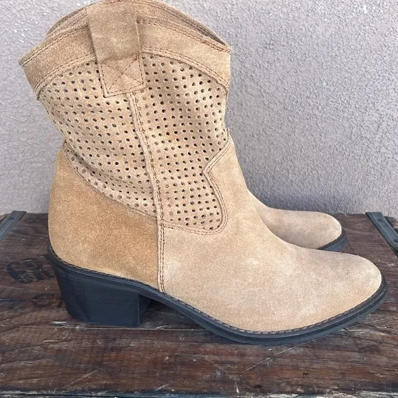 Sundance Tan Suede Ankle Boots