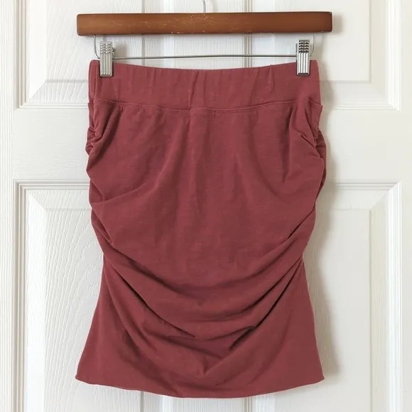 Sundry for Evereve Soleil High Waisted Ruched Soft Bodycon Mini Skirt Pink 1