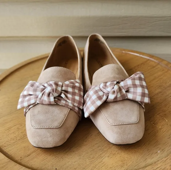 Talbots Stella bow loafers suede size 8M