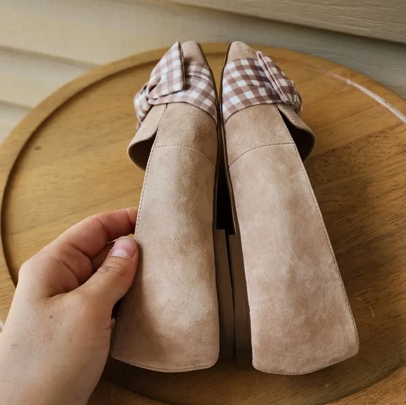 Talbots Stella bow loafers suede size 8M