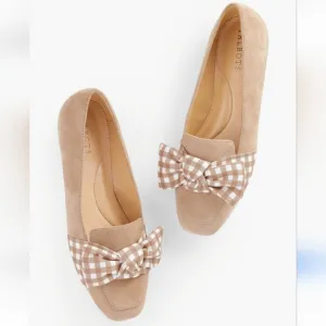Talbots Stella bow loafers suede size 8M