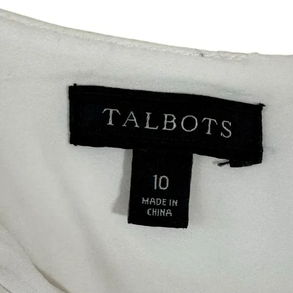 TALBOTS TEXTURED COLORBLOCK SHEATH DRESS - WHITE / ORANGE / PINK