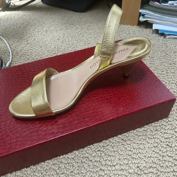 Tamara Mellon Gold Heels Classic Sandals. New with box. Size: 7.5.