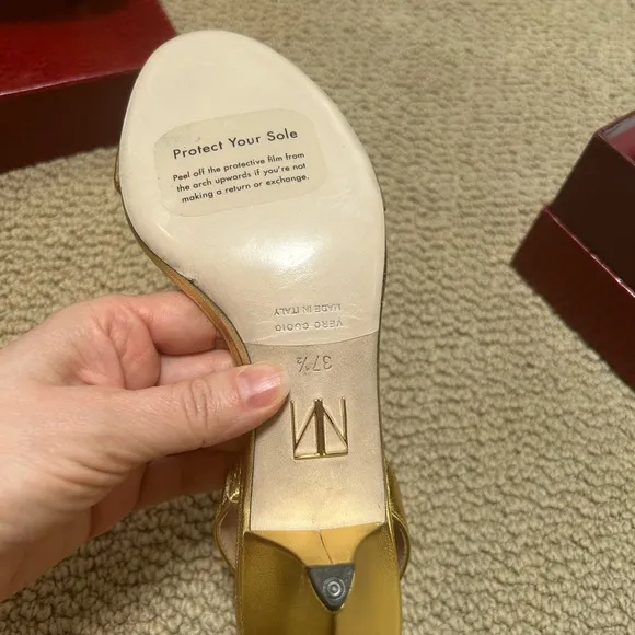 Tamara Mellon Gold Heels Classic Sandals. New with box. Size: 7.5.