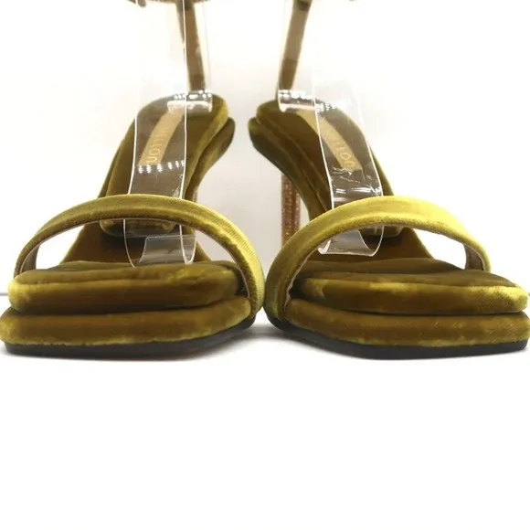 Tamara Mellon Stellar Sandals Topaz Crystal-Embellished Velvet Size 37 NEW