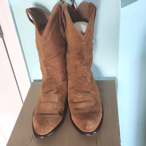 TECOVAS Men's Brown Suede Cowboy Boots Sz.11EE