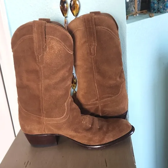 TECOVAS Men's Brown Suede Cowboy Boots Sz.11EE