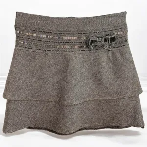 Ted Baker Embellished Wool Blend Tiered Mini Skirt |Classic Elegance