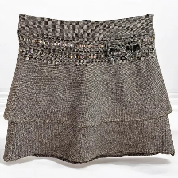 Ted Baker Embellished Wool Blend Tiered Mini Skirt |Classic Elegance