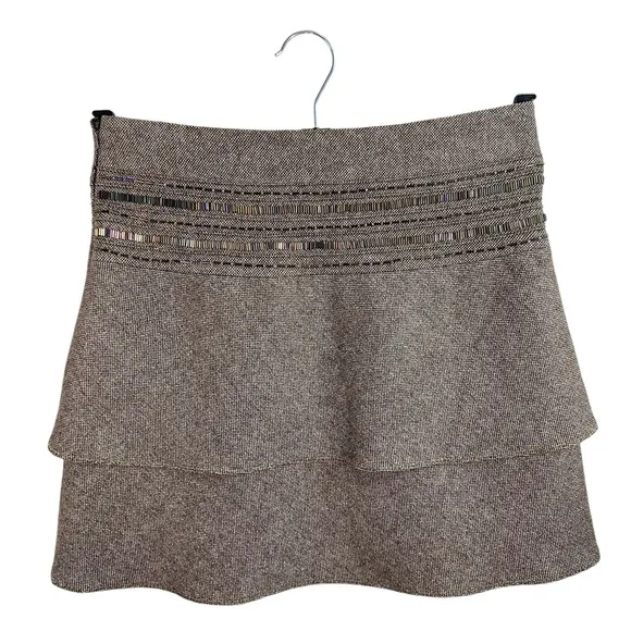 Ted Baker Embellished Wool Blend Tiered Mini Skirt |Classic Elegance