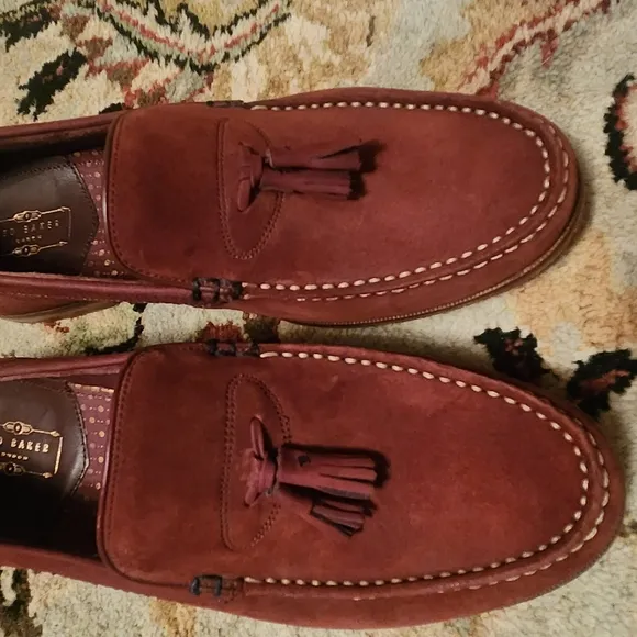 Ted Baker men loafers Doucce, red leather, size 10.5
