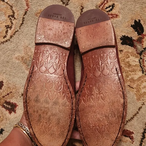 Ted Baker men loafers Doucce, red leather, size 10.5