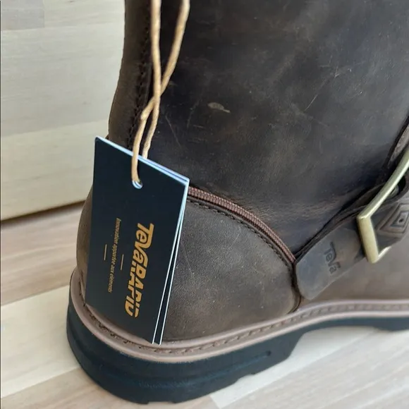 Teva Brown Leather Boots with Buckle w 9.5