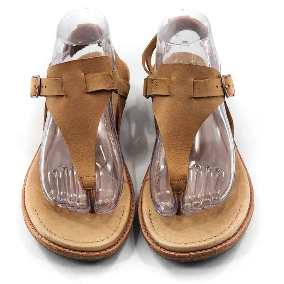 TEVA NWOB Encanto Leather Waterproof Thong Sandals Beige