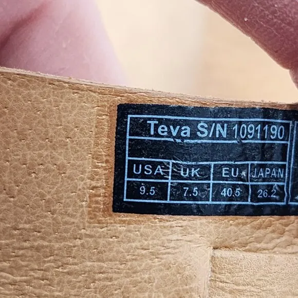 TEVA NWOB Encanto Leather Waterproof Thong Sandals Beige