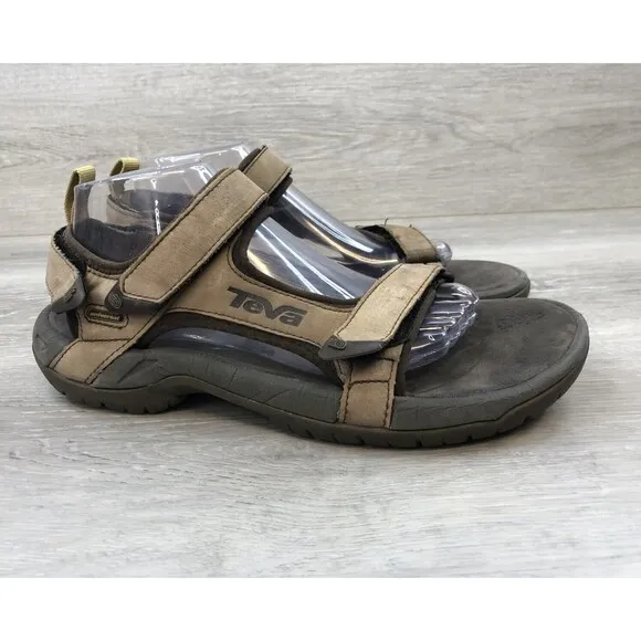 Teva Tanza Men's Shoes Brown Leather Waterproof Sports Hiking Sandals 1000183 9