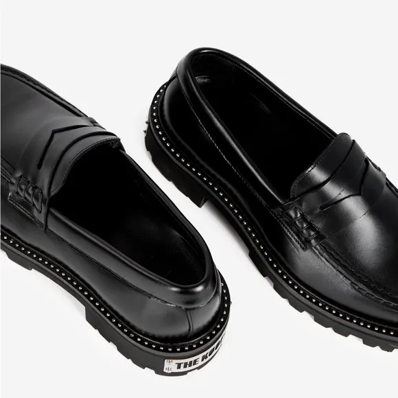 The Kooples BLACK LEATHER LOAFERS - never been worn