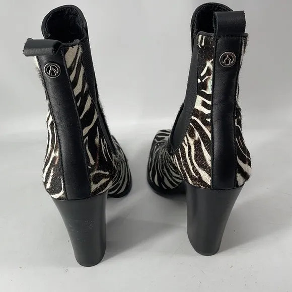 THE wishbone boots animal print leather upper eccentric unique artsy sz 7