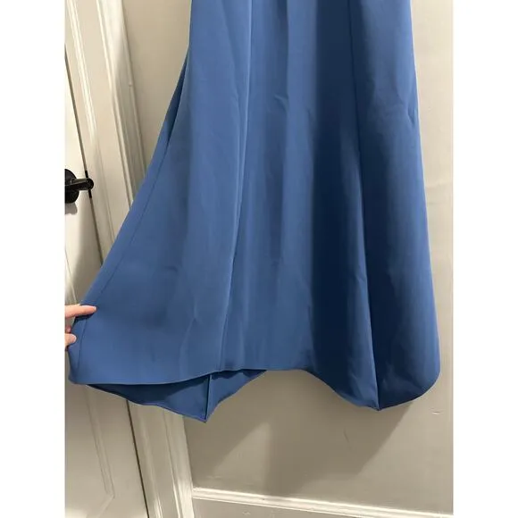 Theory Flared Slip Dress in Crepe in steel blue New size Large