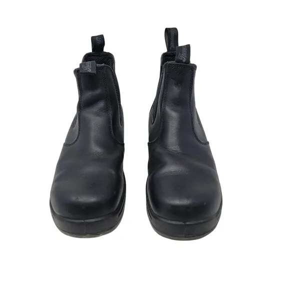 Thorogood Mens Black Slip-On Safety Toe Wellington Boots Sz 10 Leather Durable