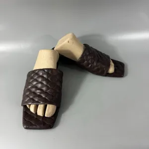 Tibi Han Sandals, Brown, Size 36