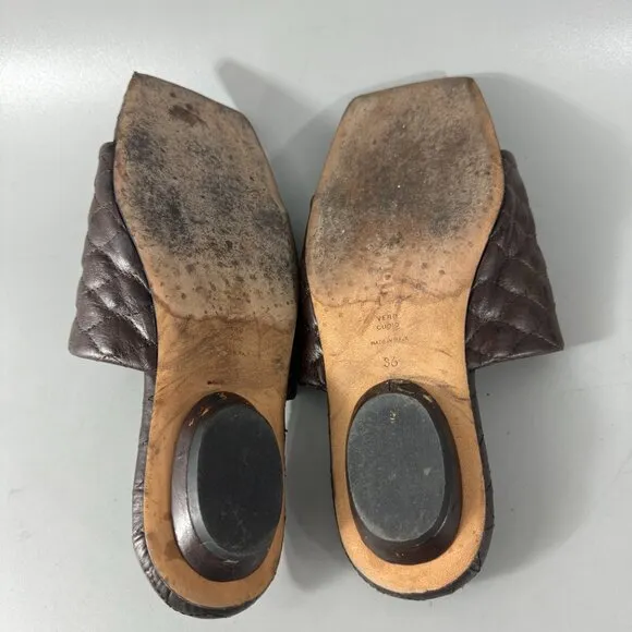 Tibi Han Sandals, Brown, Size 36