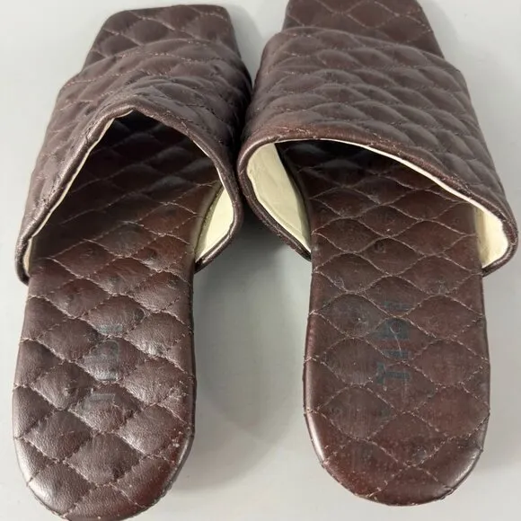 Tibi Han Sandals, Brown, Size 36