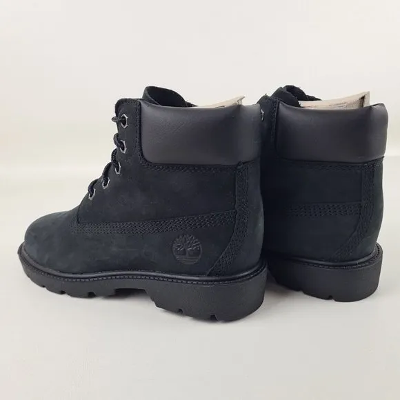 Timberland 6 In Classic Waterproof Boots Black Little Kids SZ 1 Y