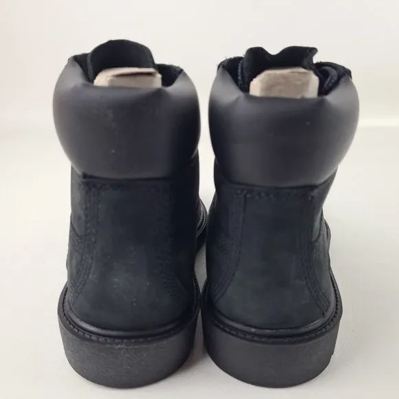 Timberland 6 In Classic Waterproof Boots Black Little Kids SZ 1 Y