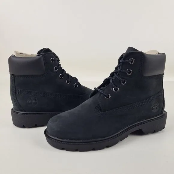 Timberland 6 In Classic Waterproof Boots Black Little Kids SZ 1 Y