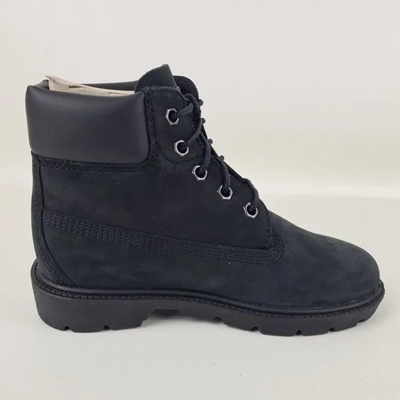 Timberland 6 In Classic Waterproof Boots Black Little Kids SZ 1 Y