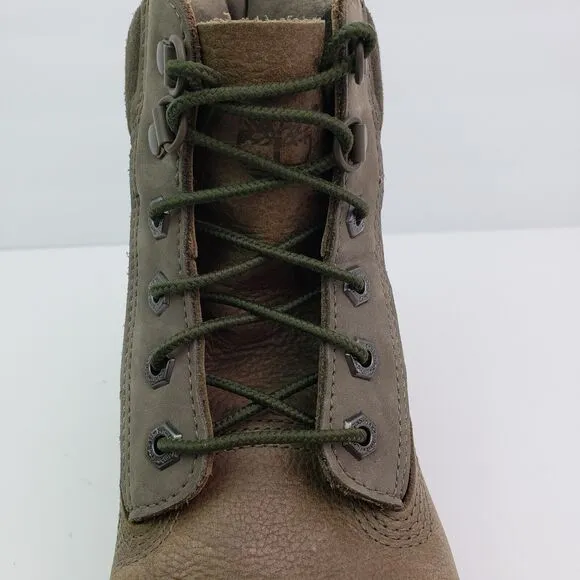 Timberland 6&quot; Premium Womens Size 6.5 Brown Gray Leather Suede Boots A19C2