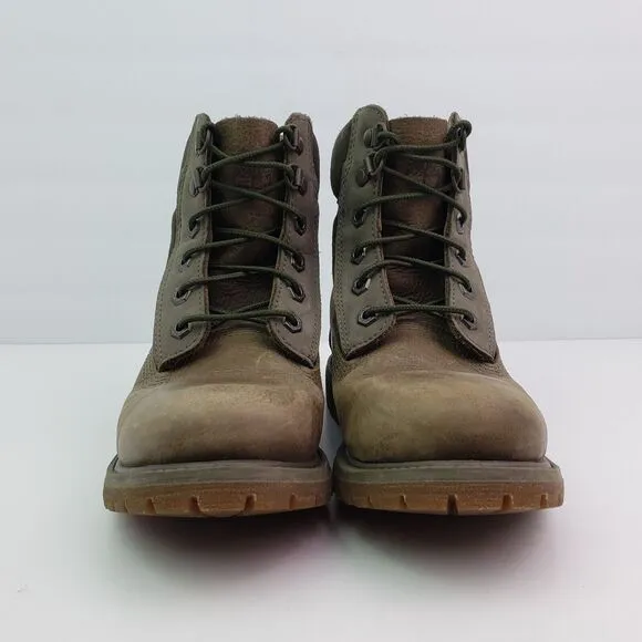 Timberland 6&quot; Premium Womens Size 6.5 Brown Gray Leather Suede Boots A19C2