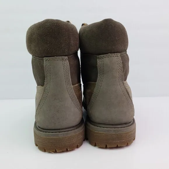 Timberland 6&quot; Premium Womens Size 6.5 Brown Gray Leather Suede Boots A19C2