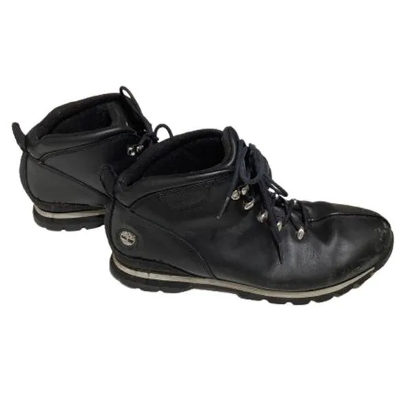 Timberland Black Leather Hiking Boots Size 10 Men's – Outdoor, Rugged, Classic