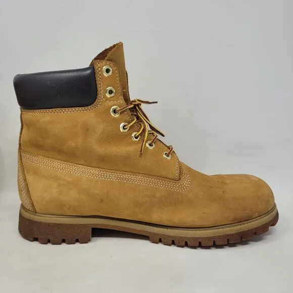 Timberland Boots 13M Wheat Nubuck 10061 6&quot; Premium Waterproof Workwear Classic