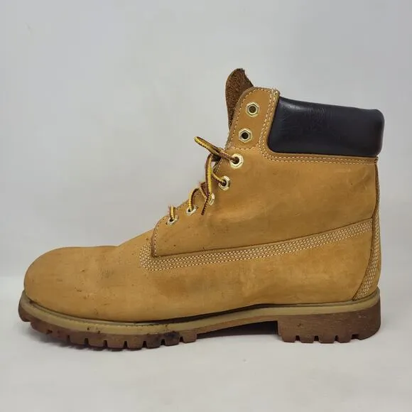 Timberland Boots 13M Wheat Nubuck 10061 6&quot; Premium Waterproof Workwear Classic
