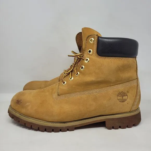 Timberland Boots 13M Wheat Nubuck 10061 6&quot; Premium Waterproof Workwear Classic