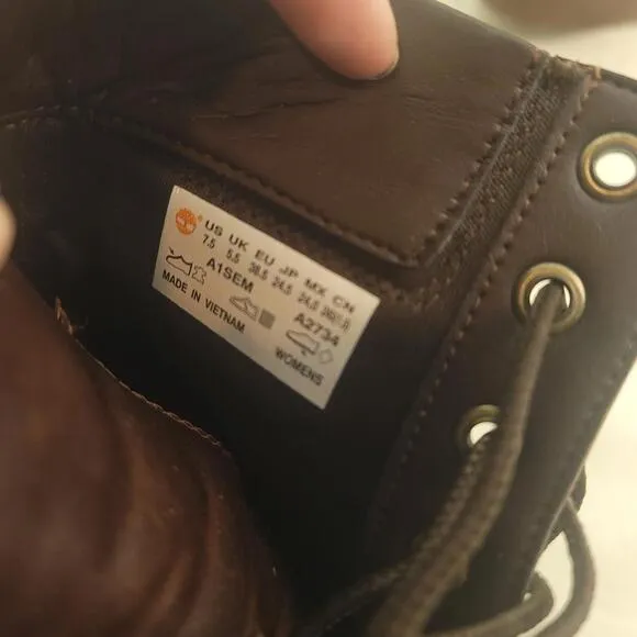 Timberland Brown Leather Size 7.5 Heeled Boots