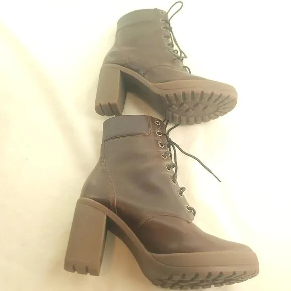Timberland Brown Leather Size 7.5 Heeled Boots