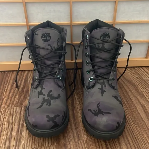Timberland Classic 6” Premium Boots Iridescent Camo Gray Purple
