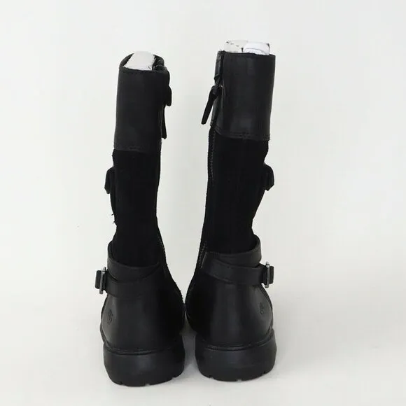 Timberland Dervish Charles Street Toddler Boots Leather Black Winter Sz 4C