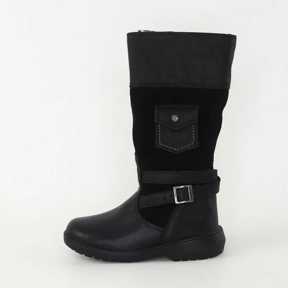 Timberland Dervish Charles Street Toddler Boots Leather Black Winter Sz 4C