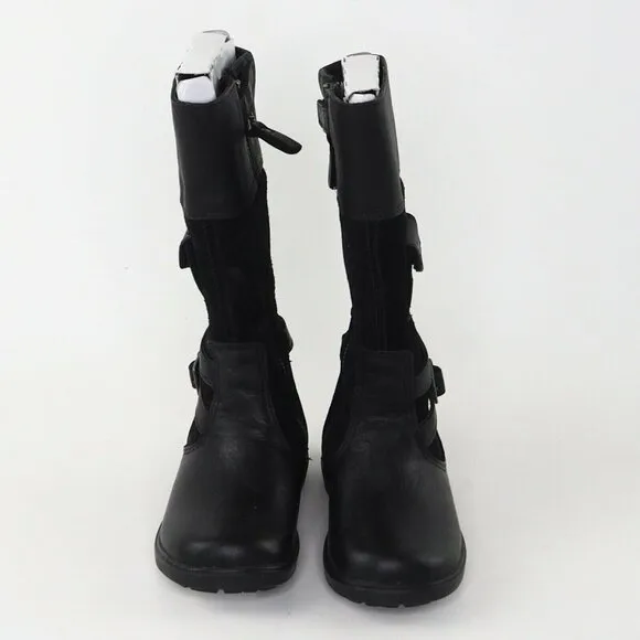 Timberland Dervish Charles Street Toddler Boots Leather Black Winter Sz 4C