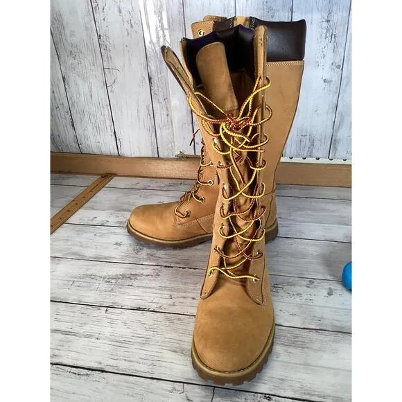 Timberland Girls Asphalt Trails Classic Tall Boots Wheat SIZE 5