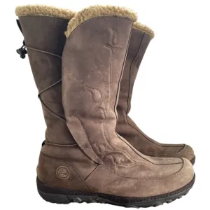 Timberland Leather 22615 Waterproof Brown Lined Snowboots, Women’s 10 M