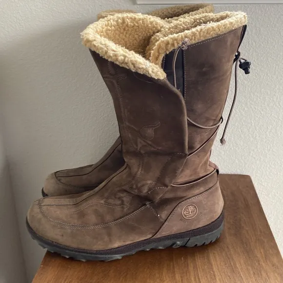 Timberland Leather 22615 Waterproof Brown Lined Snowboots, Women’s 10 M