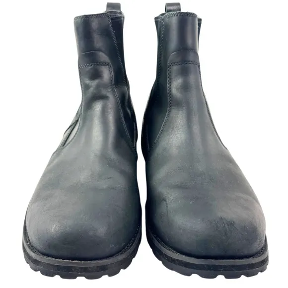 Timberland Men's Barenstenburg Black Leather Slip On Ankle Chelsea Boots Size 12