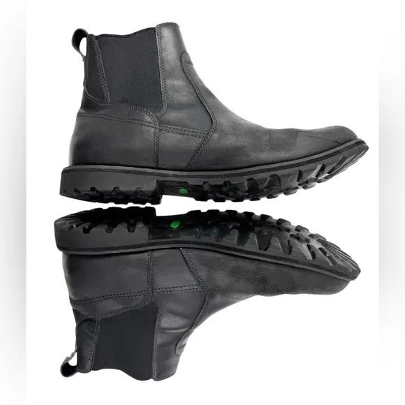 Timberland Men's Barenstenburg Black Leather Slip On Ankle Chelsea Boots Size 12
