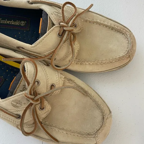 Timberland men’s echo bay beige boat shoe loafers summer casual genuine leather